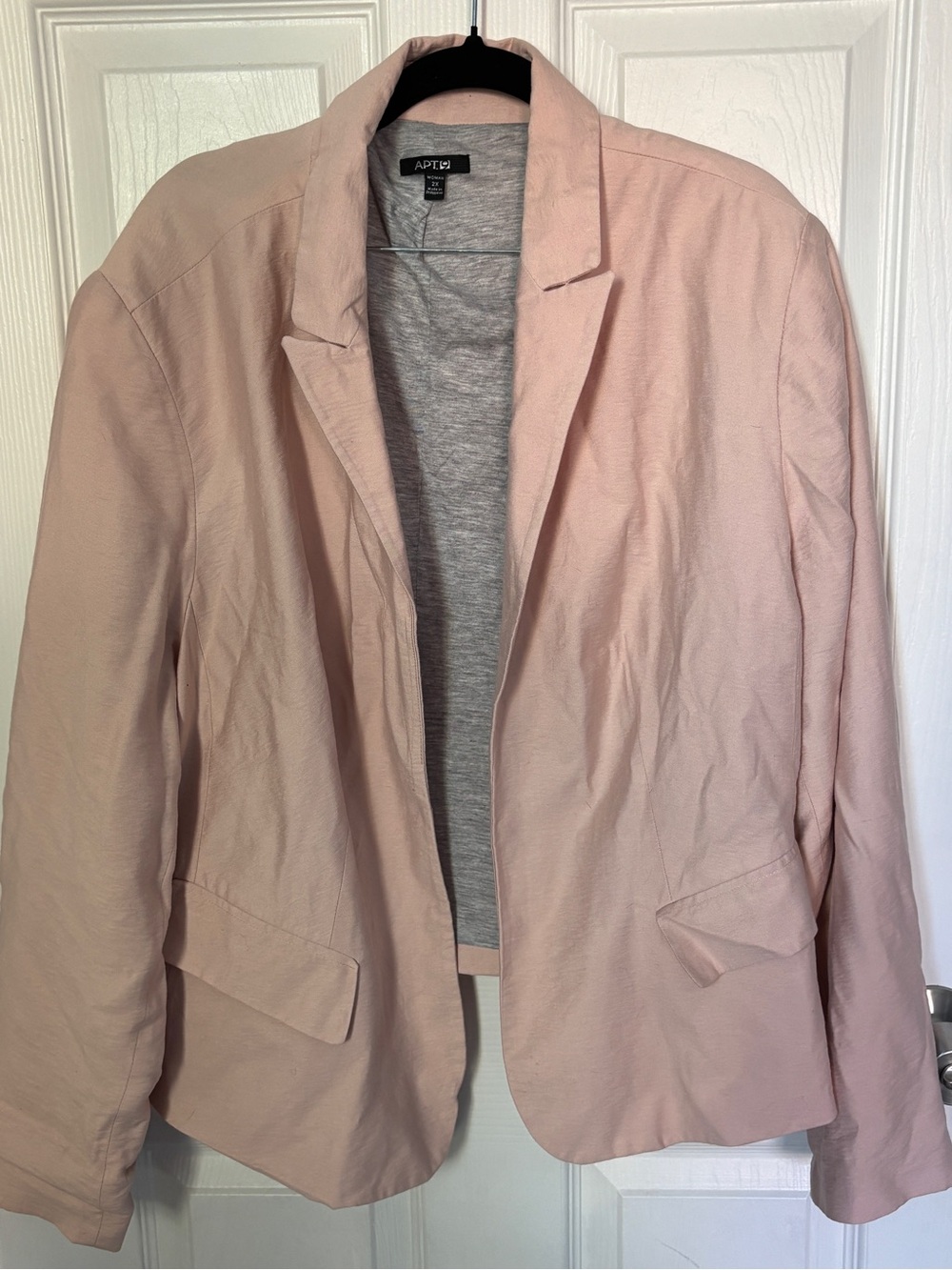 Apt 9 Rayon Blend Blazer in Light Pink Heather Grey Interior